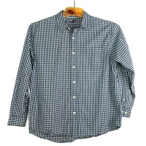 BKE Division Men's Button Front Shirt Size Large Blue Plaid Long Sleeve Pockets